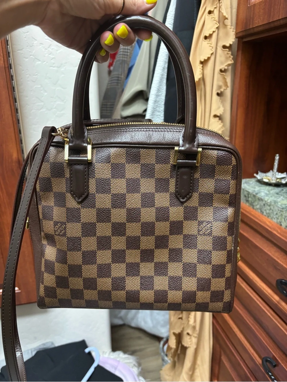 Louis Vuitton Brown Damier Canvas Satchel amazing shape!